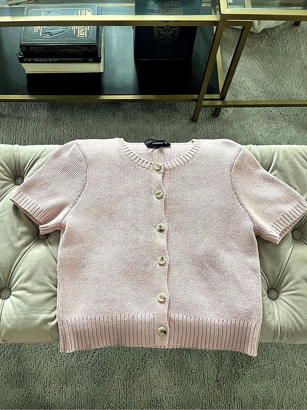 Zara Pink Short Sleeve Cardigan Like New